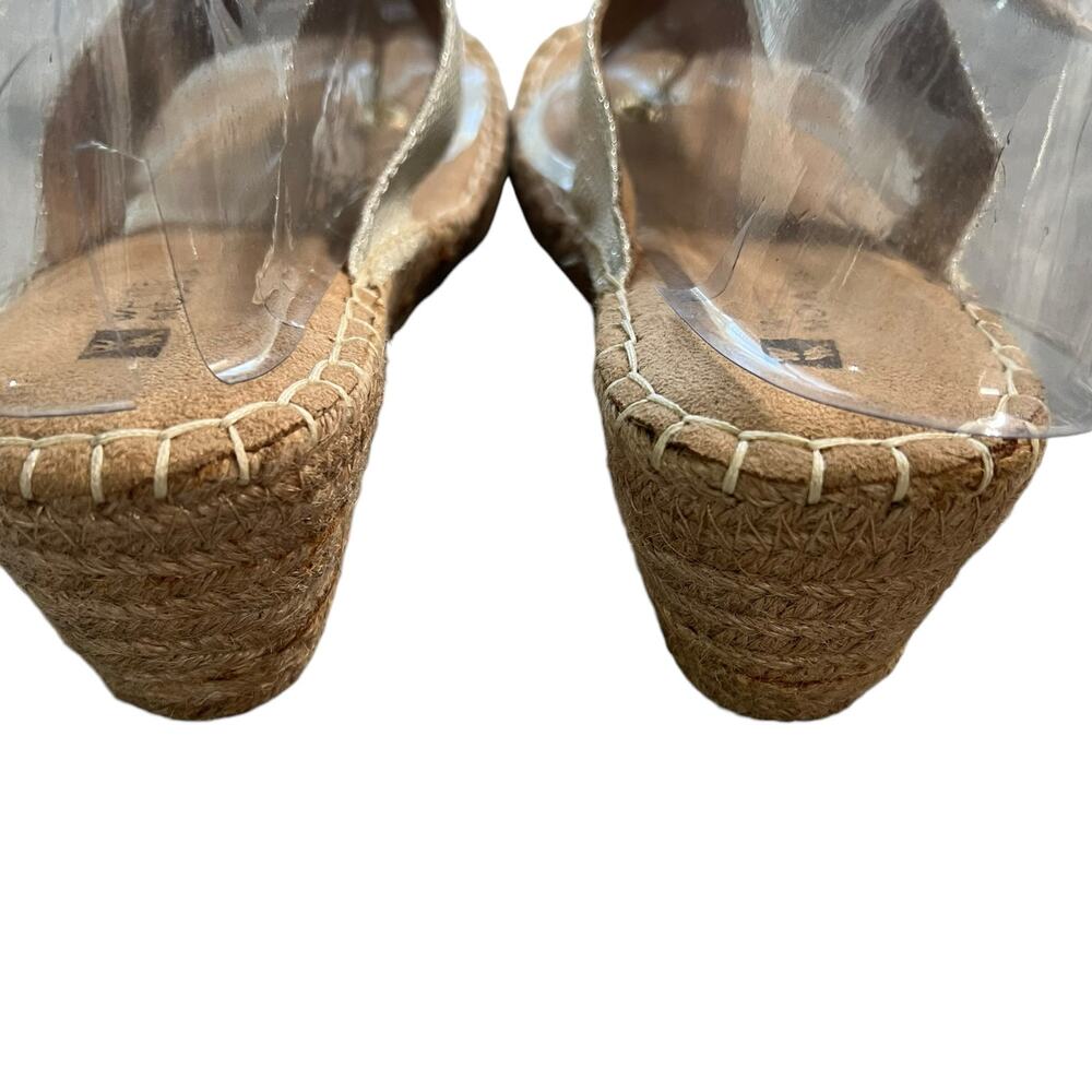 White Mountain  Gold Metallic Thong Jute Sandal Gold Hardware Women's Size 9 - Picture 8 of 10